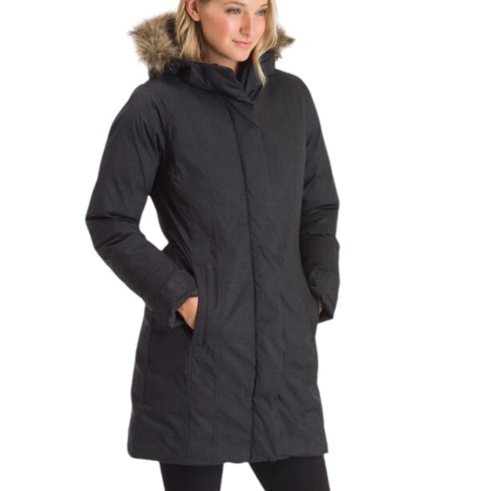 Med MEC Calidity Parka NO FUR Down Filled Grey Winter Coat Jacket Mid Puffer